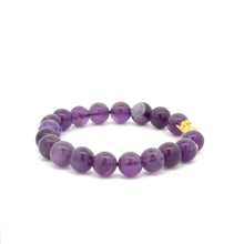 Load image into Gallery viewer, 18K Gold Dragon Pixiu Piyao Lucky Charm Beads Bracelet Gemstones Amethyst 8mm - Rafant
