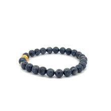 Load image into Gallery viewer, 18K Gold Money Ball Lucky Charm Beads Bracelet Gemstones Sapphire 6mm - Rafant
