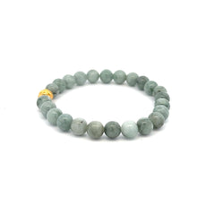 Load image into Gallery viewer, 18K Gold Money Ball Lucky Bracelet Gemstones Natural Burmese Jade 6mm - Rafant
