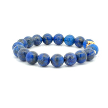 Load image into Gallery viewer, 18K Gold Money Bag Lucky Charm Beads Bracelet Gemstones Lapis Lazuli 8mm - Rafant
