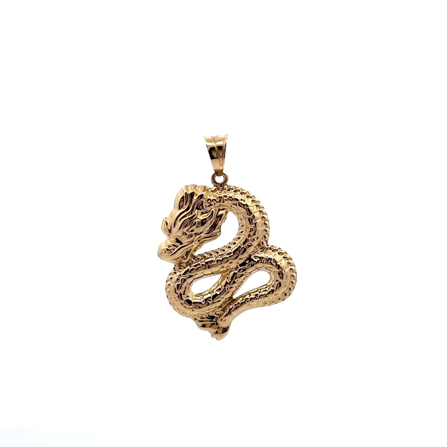18K Gold Pendant Lucky Dragon Large 1.7 grams - Rafant