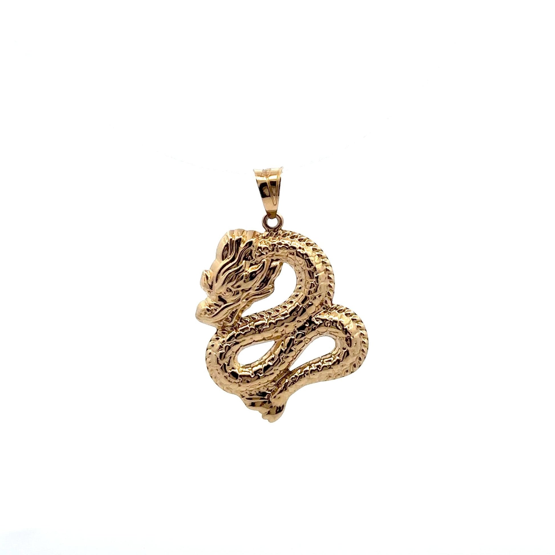 18K Gold Pendant Lucky Dragon Large 1.7 grams - Rafant