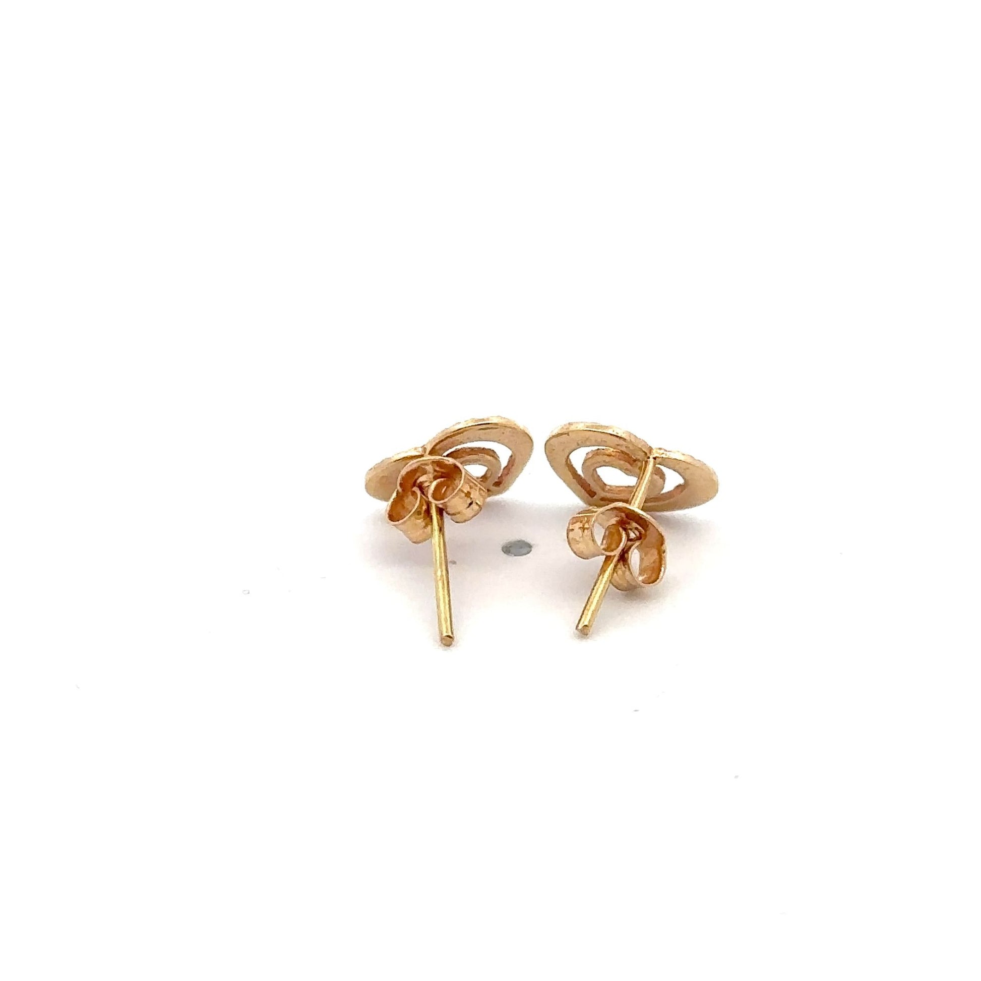 18K Gold Earrings Stud Heart 1.10 grams - Rafant