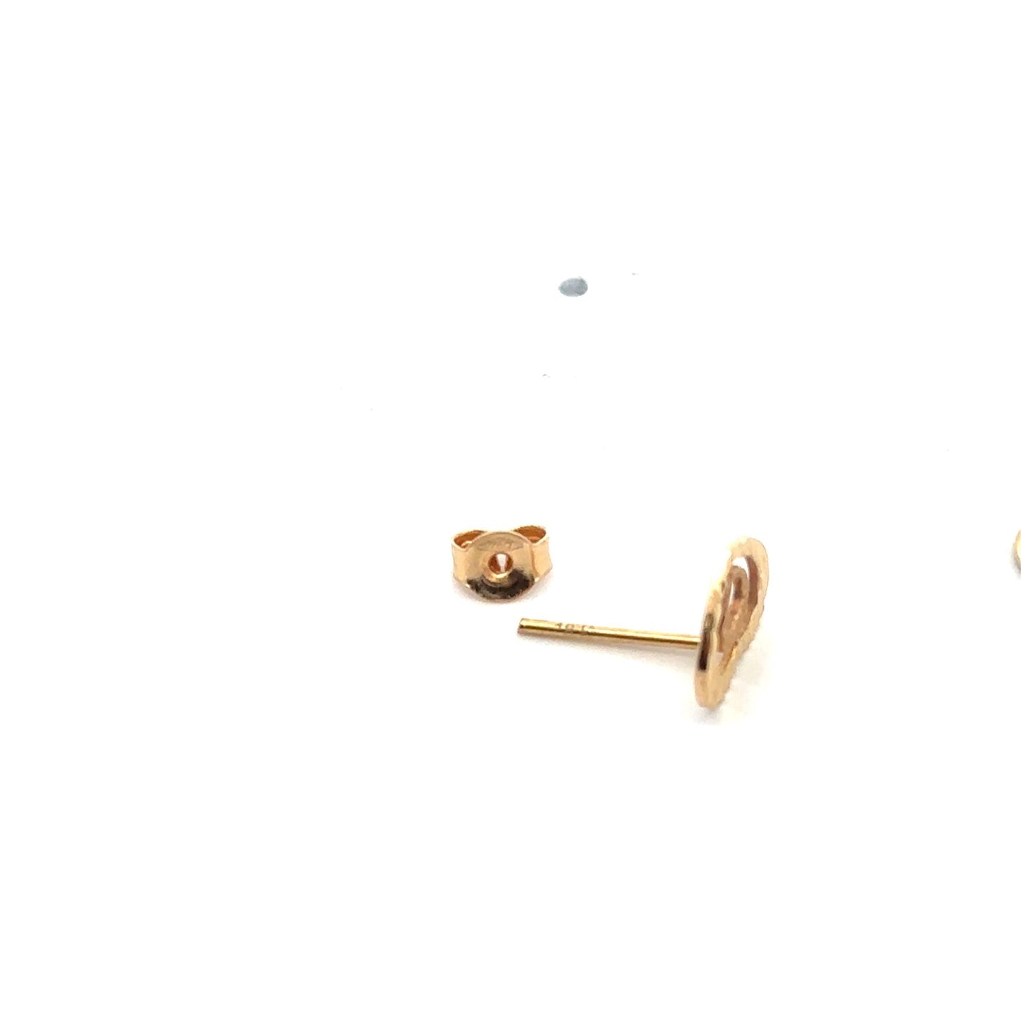 18K Gold Earrings Stud Heart 1.10 grams - Rafant