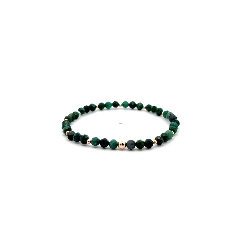 Natural Gemstones Mini 3-4mm 18K Yellow Gold Charm Bead Birthstone