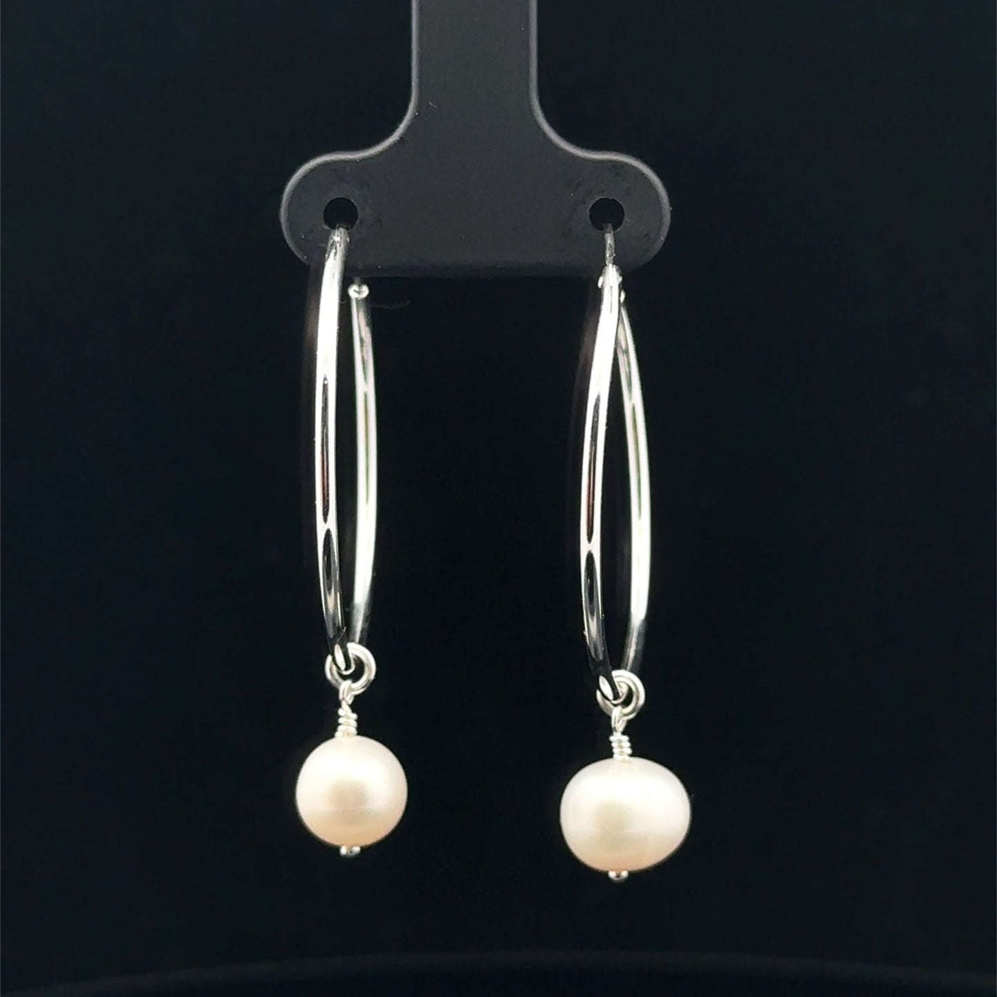 925 Sterling Silver Hoops Earrings Freshwater Heart Interchangeable Modular - Rafant