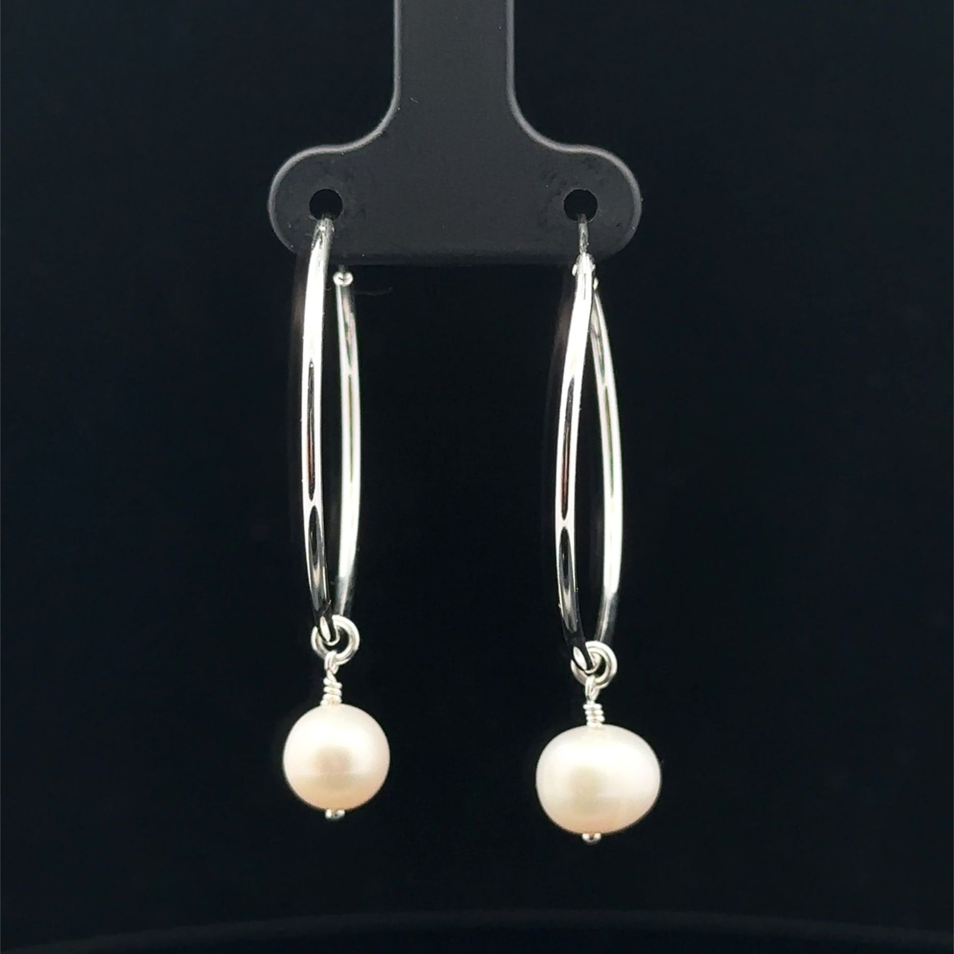 925 Sterling Silver Hoops Earrings Freshwater Heart Interchangeable Modular - Rafant