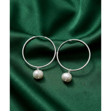 Load image into Gallery viewer, 925 Sterling Silver Hoops Earrings Freshwater Heart Interchangeable Modular
