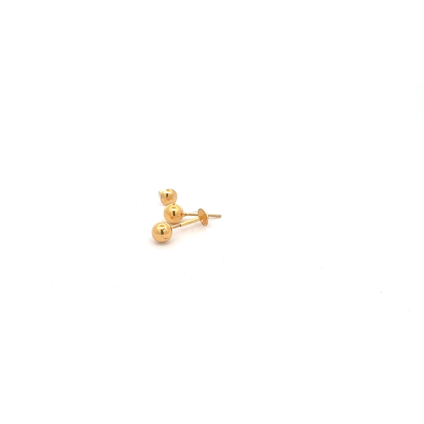 18K Gold Earrings Screw Type Tiny Balls - Rafant