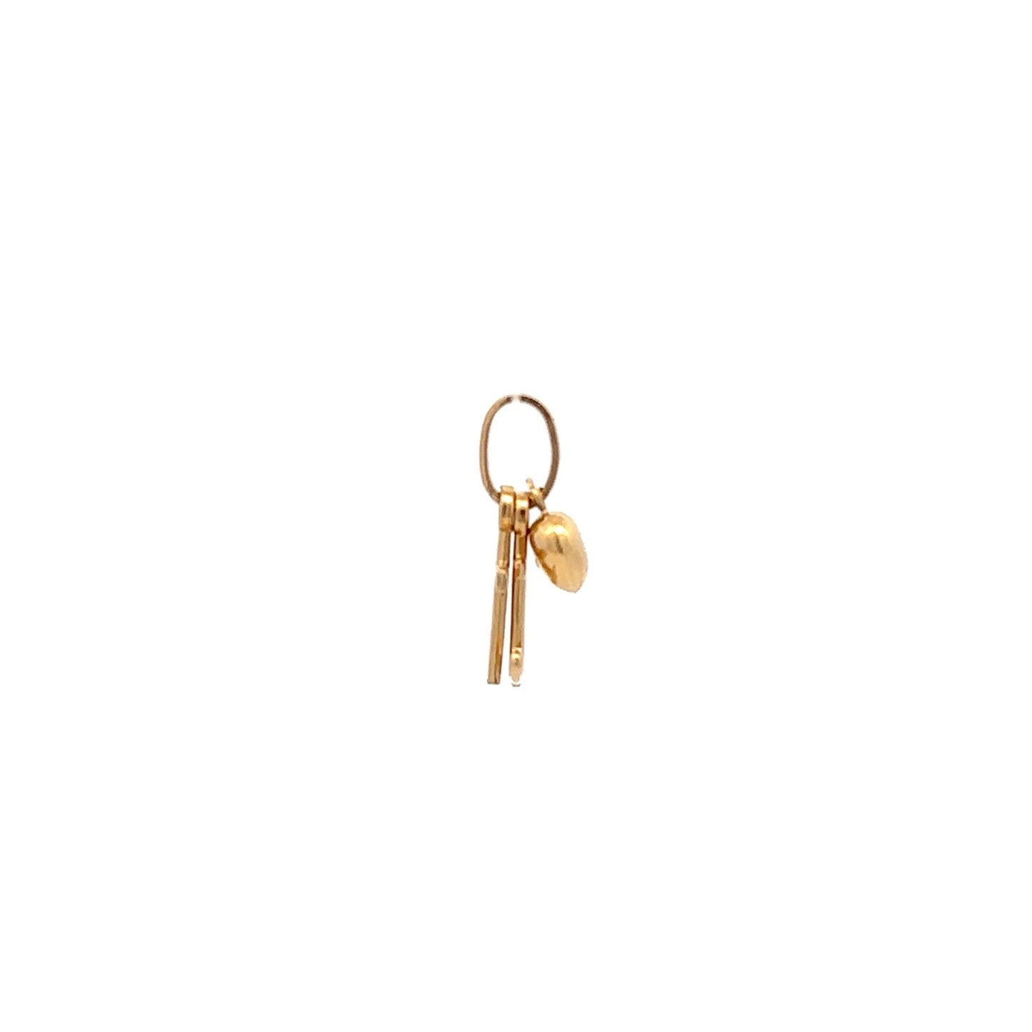 18K Gold Pendant Charm Heart Anchor Cross Small - Rafant