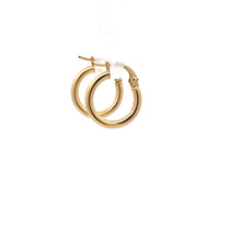 Load image into Gallery viewer, 18K Gold Earrings Hoops Polished Small 0.93 grams - Rafant
