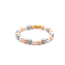 Load image into Gallery viewer, 18K Gold Pixiu Piyao Bracelet Natural Gemstones Freshwater Pearl Multicolor 6.5mm - 7.5mm - Rafant
