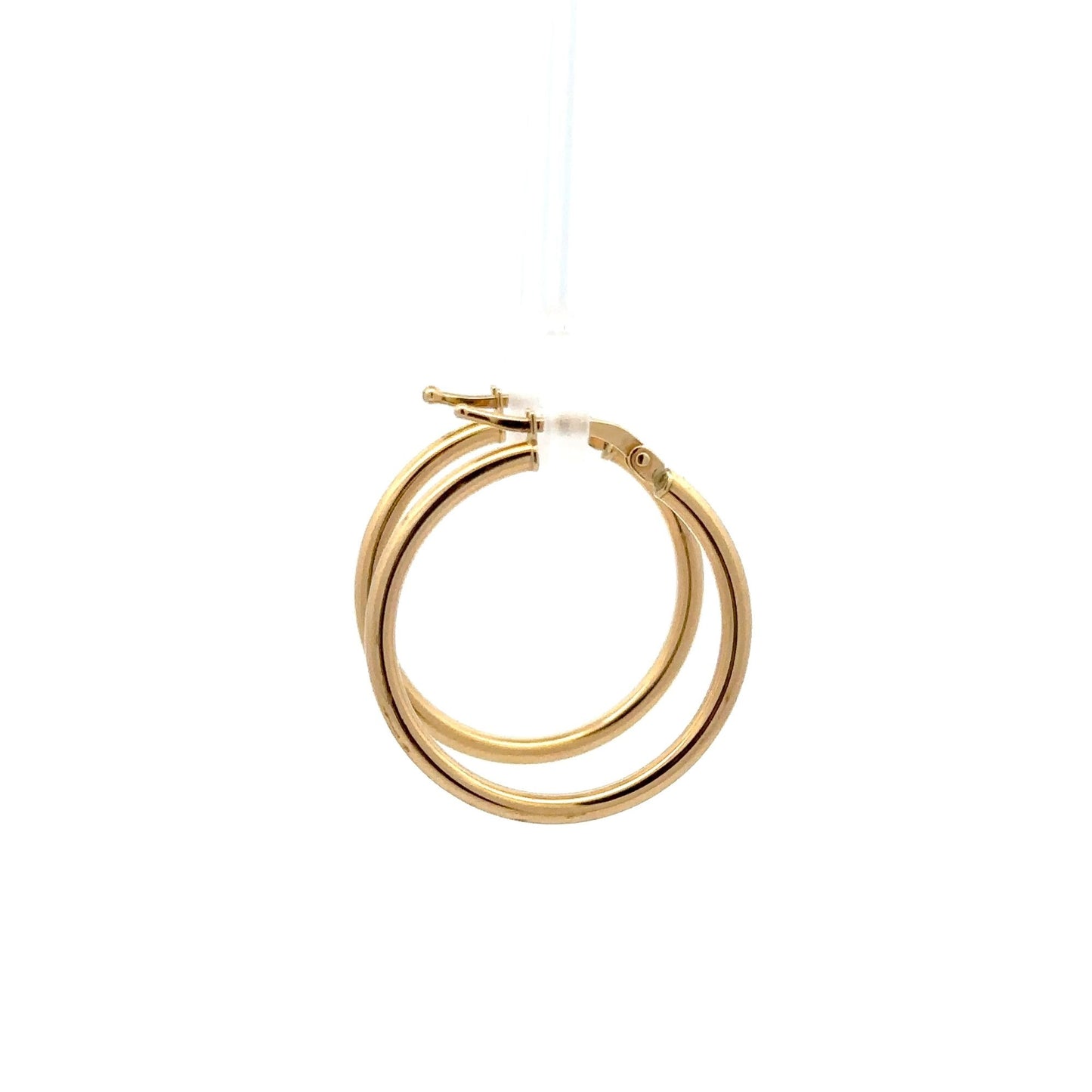 18K Gold Earrings Hoops Polished 1.64 grams - Rafant