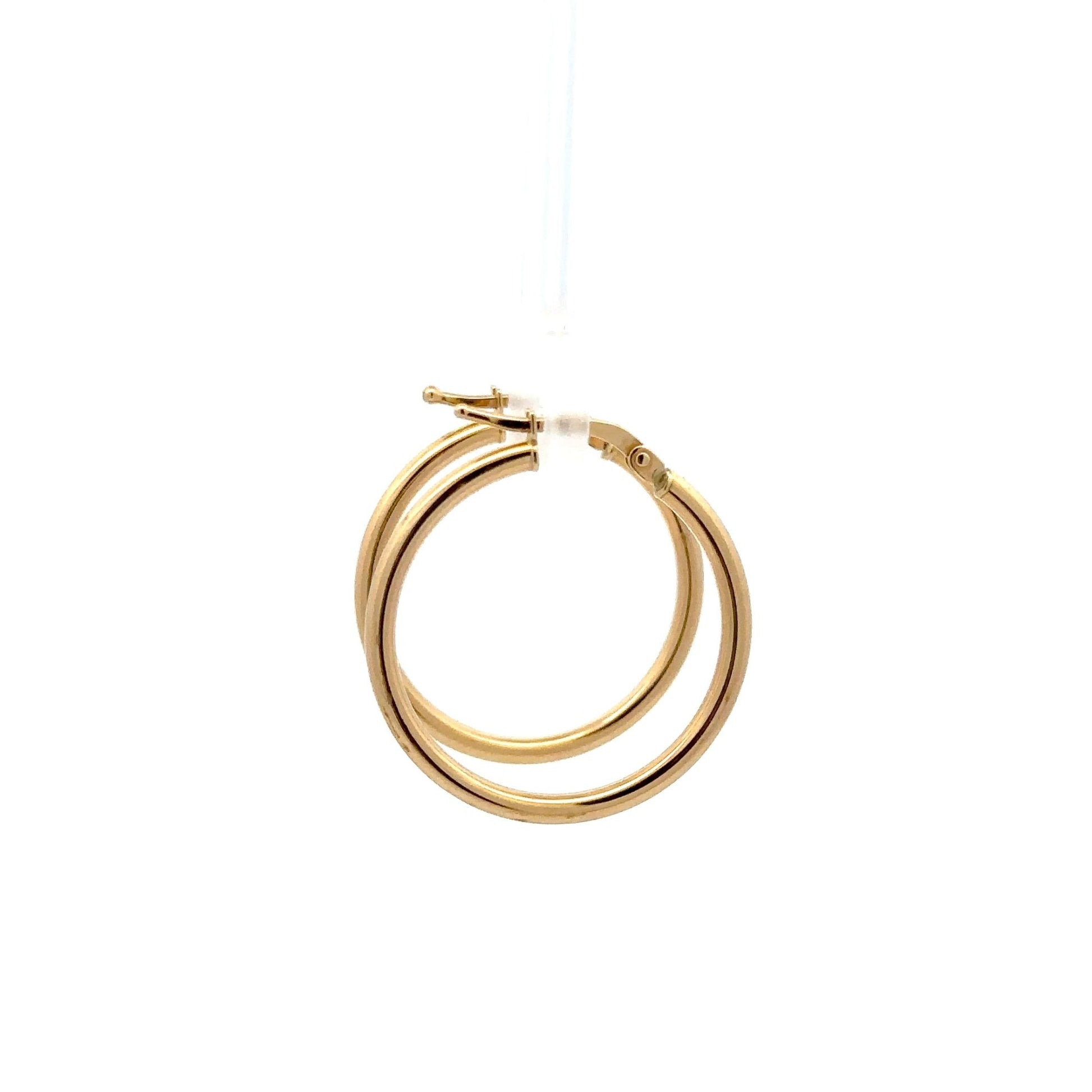 18K Gold Earrings Hoops Polished 1.64 grams - Rafant