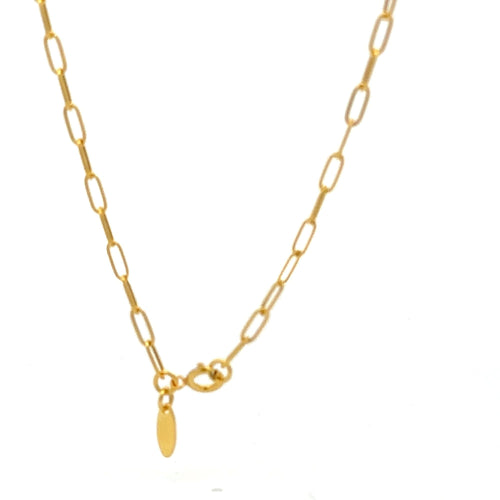 18K Gold Necklace Chain Paperclip 20 inches 2.28 grams - Rafant