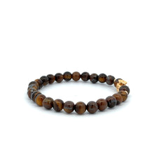 Load image into Gallery viewer, 18K Gold Money Bag Lucky Charm Beads Bracelet Gemstones Tiger&#39;s Eye 6mm - Rafant
