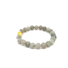 Load image into Gallery viewer, 18K Gold Dragon Pixiu Piyao Lucky Charm Beads Bracelet Gemstones Labradorite 6mm - Rafant
