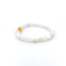 Load image into Gallery viewer, 18K Gold Pixiu Piyao Bracelet Natural Gemstones Moonstone 6mm Elastic Bracelet - Rafant
