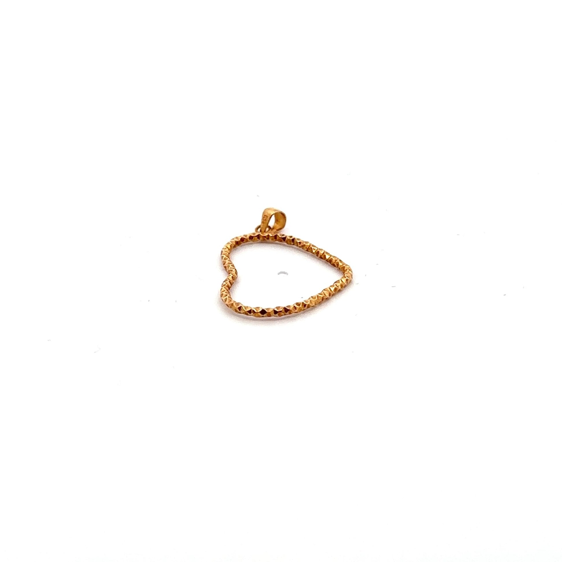 18K Gold Pendant Heart 0.80 grams - Rafant
