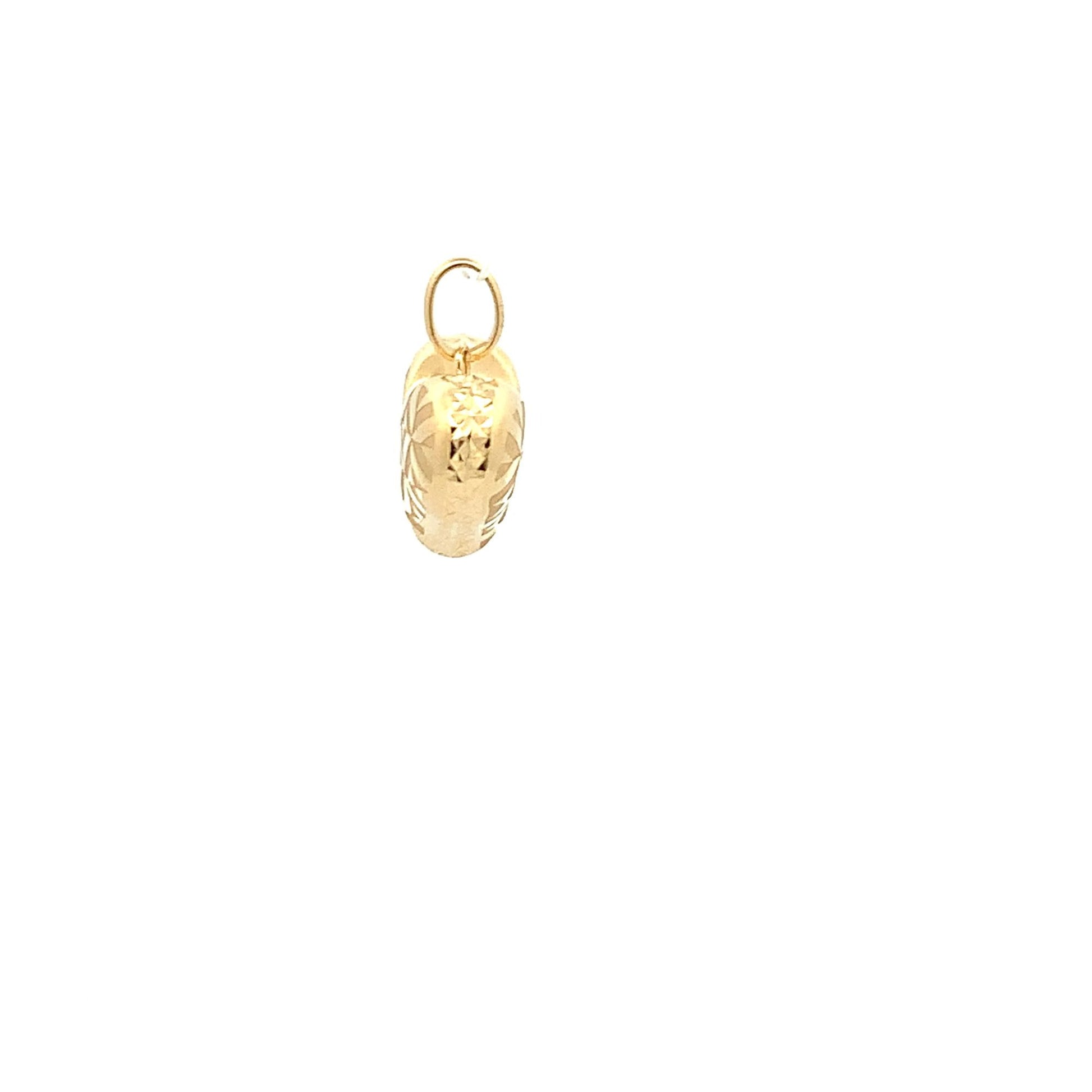 18K Yellow Gold Pendant Puffed Heart 2.10 grams - Rafant