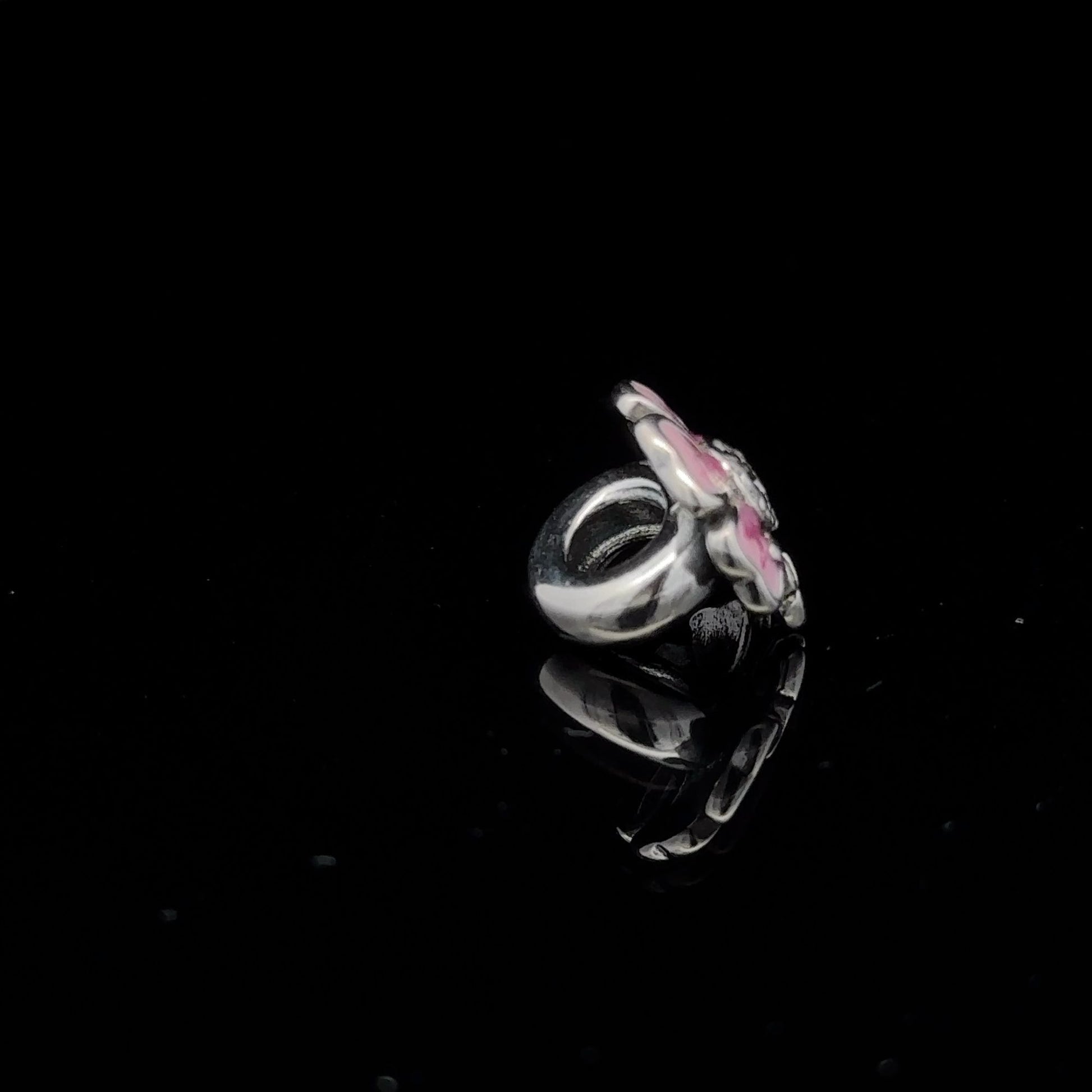 925 Sterling Silver Charm Bead Flower Pink Multicolor For Charm Bracelet Necklace - Rafant