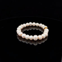 Load image into Gallery viewer, 18K Gold Money Bag Lucky Charm White Pearl 6-7mm x 6-8mm
