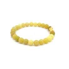 Load image into Gallery viewer, 18K Gold Dragon Pixiu Piyao Lucky Charm Bead Bracelet Gemstones Natural Lemon Jade 6mm - Rafant
