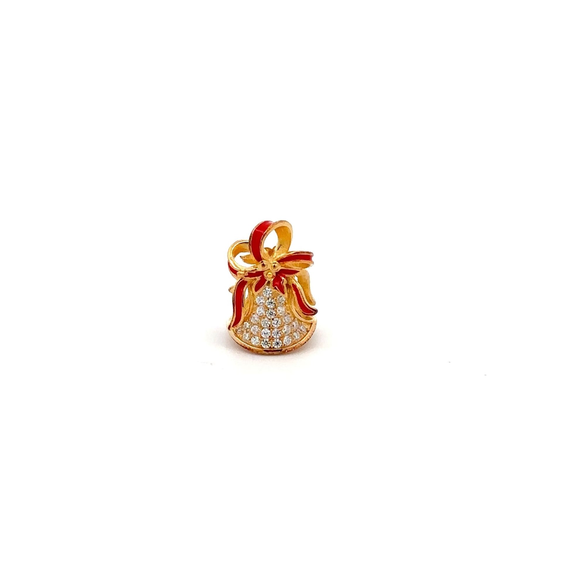 925 Sterling Silver Charm Bead Christmas Bell For Charm Bracelet Necklace - Rafant