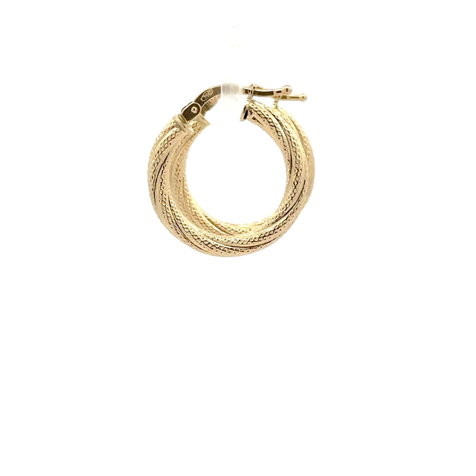 18K Yellow Gold Earrings Hoops 1.63 grams - Rafant