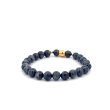 Load image into Gallery viewer, 18K Gold Money Bag Lucky Charm Beads Bracelet Gemstones Sapphire 6mm - Rafant
