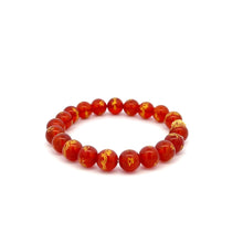 Load image into Gallery viewer, 18K Gold Money Ball Lucky Charm Beads Bracelet Gemstones Red Agate 8mm - Rafant
