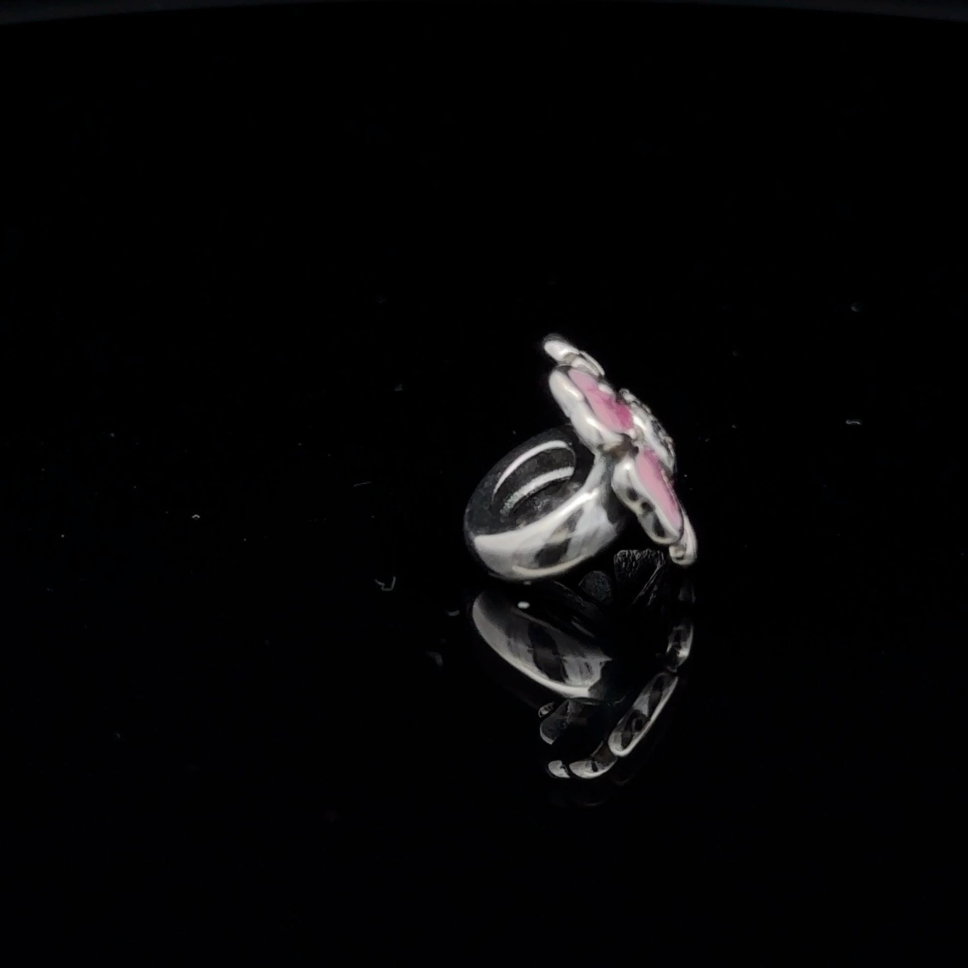 925 Sterling Silver Charm Bead Flower Pink Multicolor For Charm Bracelet Necklace - Rafant