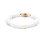 Load image into Gallery viewer, 18K Gold Money Ball Lucky Charm Beads Bracelet Gemstones Moonstone 6mm - Rafant
