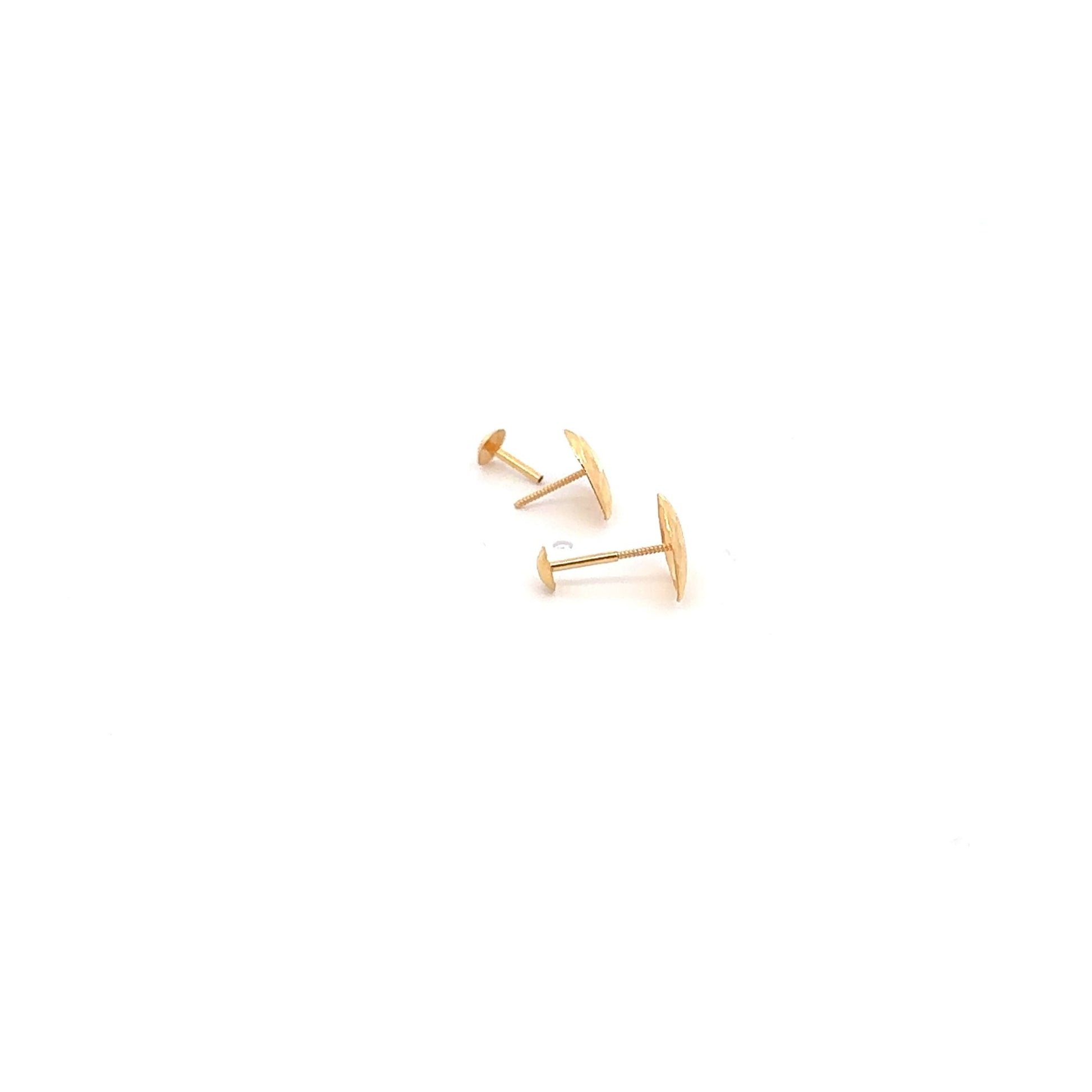 18K Gold Earrings Screw Type Tear Drop - Rafant