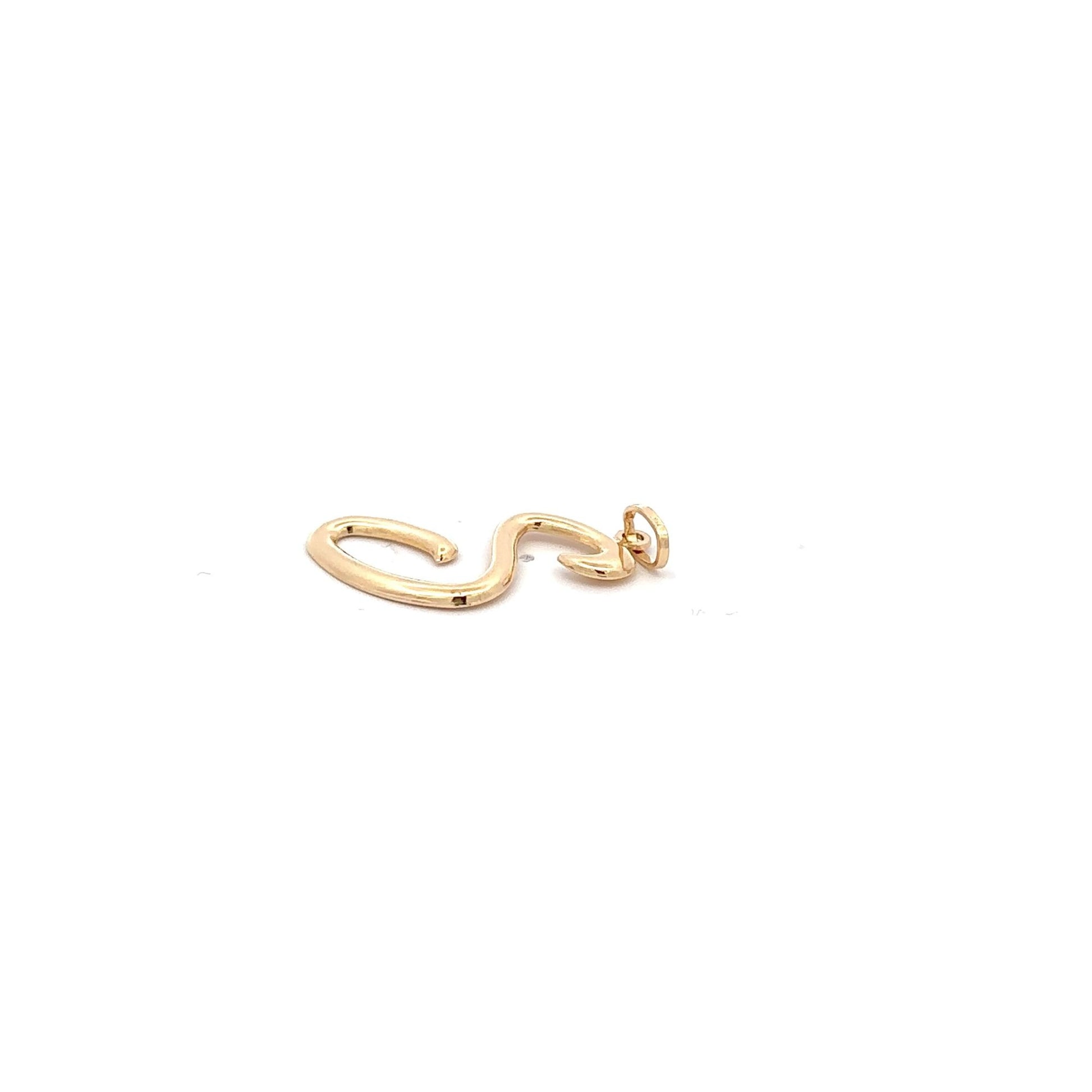 18K Gold Pendant Letter Initial S - Rafant