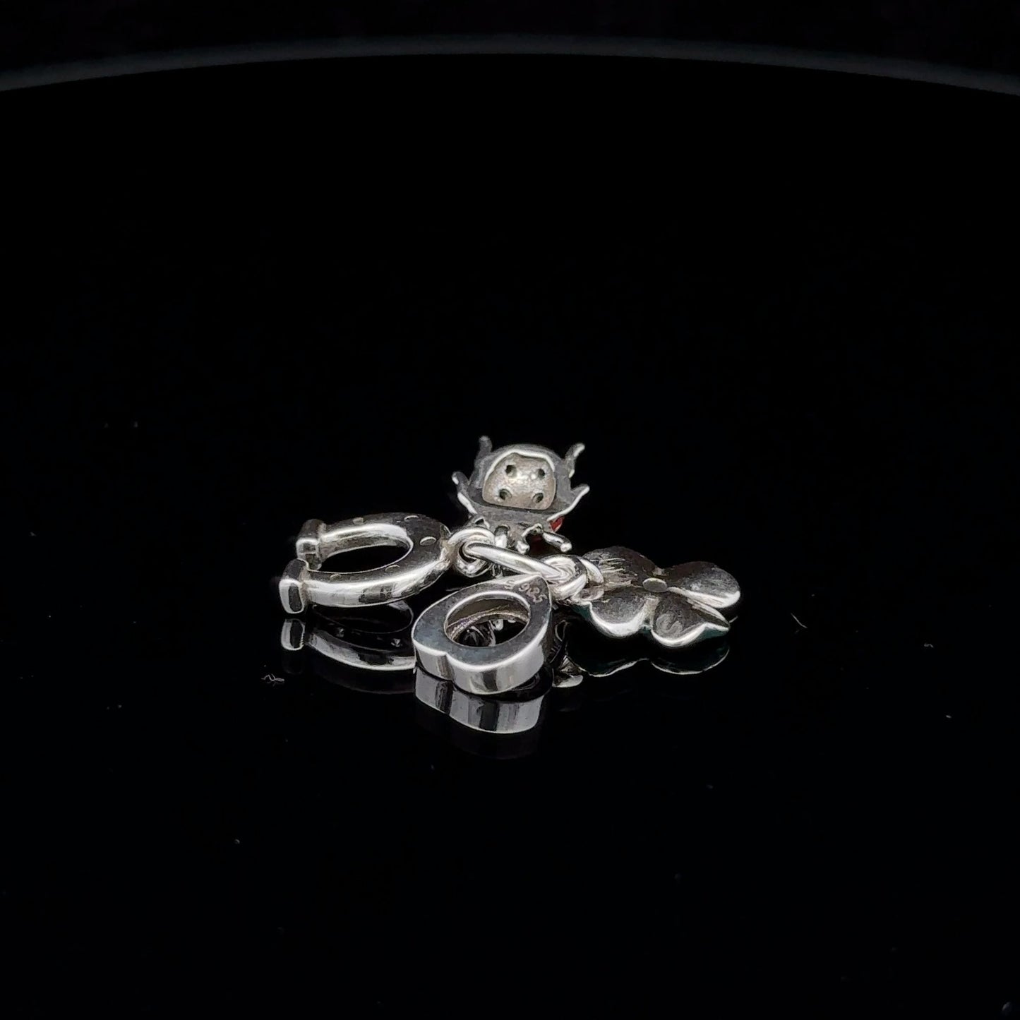 925 Sterling Silver Charm Bead Insect Beetle Horseshoe Flower For Charm Bracelet Necklace - Rafant