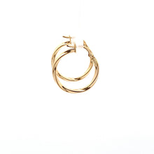Load image into Gallery viewer, 18K Yellow Gold Earrings Hoops Spiral Small 1.04 grams - Rafant
