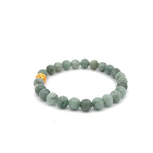 Load image into Gallery viewer, 18K Gold Money Ball Lucky Charm Beads Bracelet Gemstones Natural Burmese Jade 6mm - Rafant
