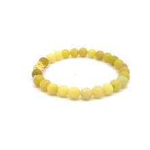 Load image into Gallery viewer, 18K Gold Dragon Pixiu Piyao Lucky Charm Bead Bracelet Gemstones Natural Lemon Jade 6mm - Rafant
