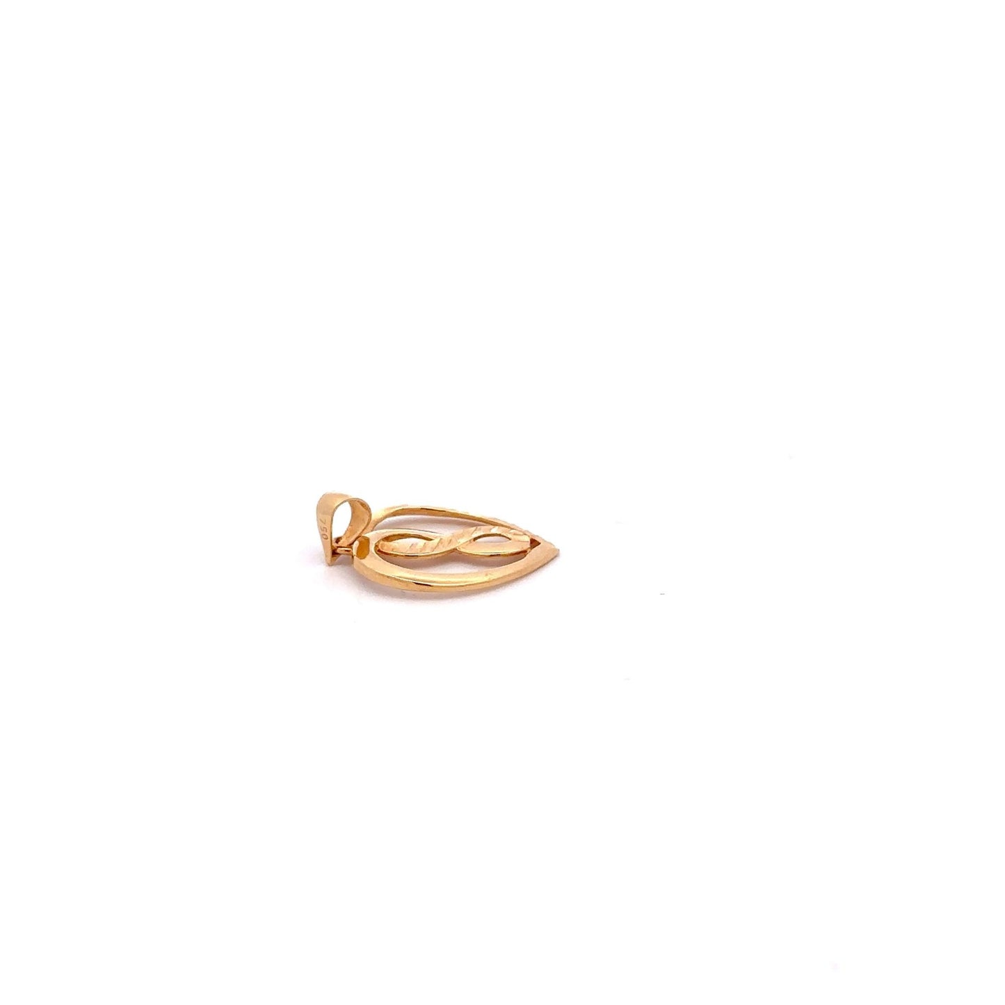 18K Gold Pendant Charm Heart Infinity 0.92 grams - Rafant