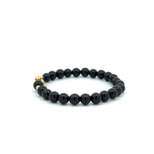 Load image into Gallery viewer, 18K Gold Money Bag Lucky Charm Beads Bracelet Gemstones Onyx 6mm - Rafant

