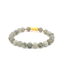 Load image into Gallery viewer, 18K Gold Dragon Pixiu Piyao Lucky Charm Beads Bracelet Gemstones Labradorite 6mm - Rafant
