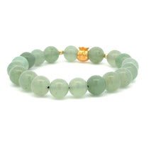 Load image into Gallery viewer, 18K Gold Money Bag Lucky Charm Beads Bracelet Gemstones Aventurine 8mm - Rafant
