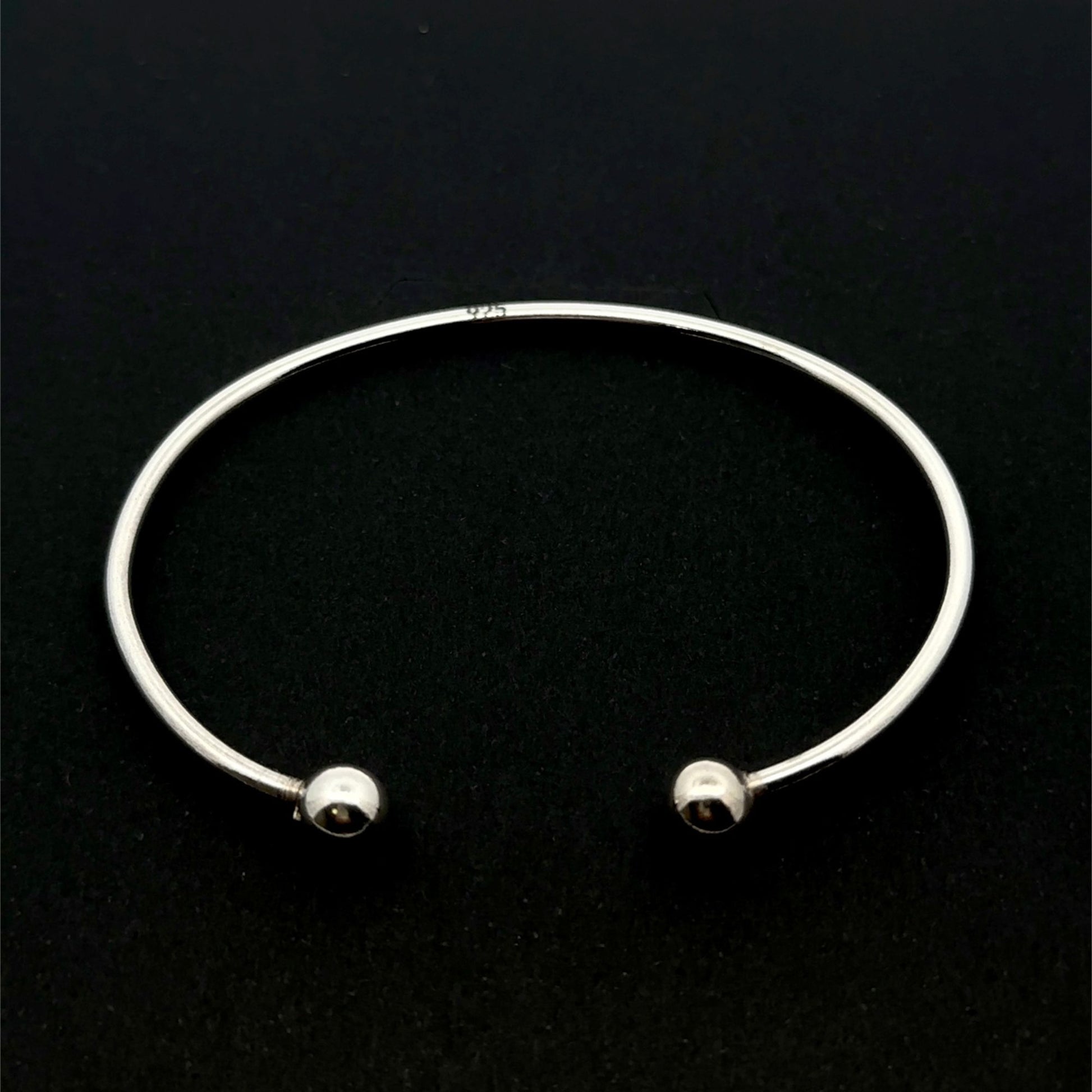 925 Sterling Silver Interchangeable Bangle, Modular Screw-End Cuff Bracelet, Build Your Own Custom Jewelry Base S6" - Rafant