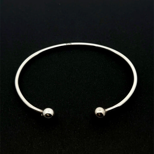 925 Sterling Silver Interchangeable Bangle, Modular Screw-End Cuff Bracelet, Build Your Own Custom Jewelry Base S6" - Rafant