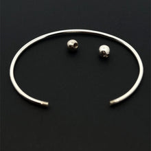 Load image into Gallery viewer, 925 Sterling Silver Interchangeable Bangle, Modular Screw-End Cuff Bracelet, Build Your Own Custom Jewelry Base S6"
