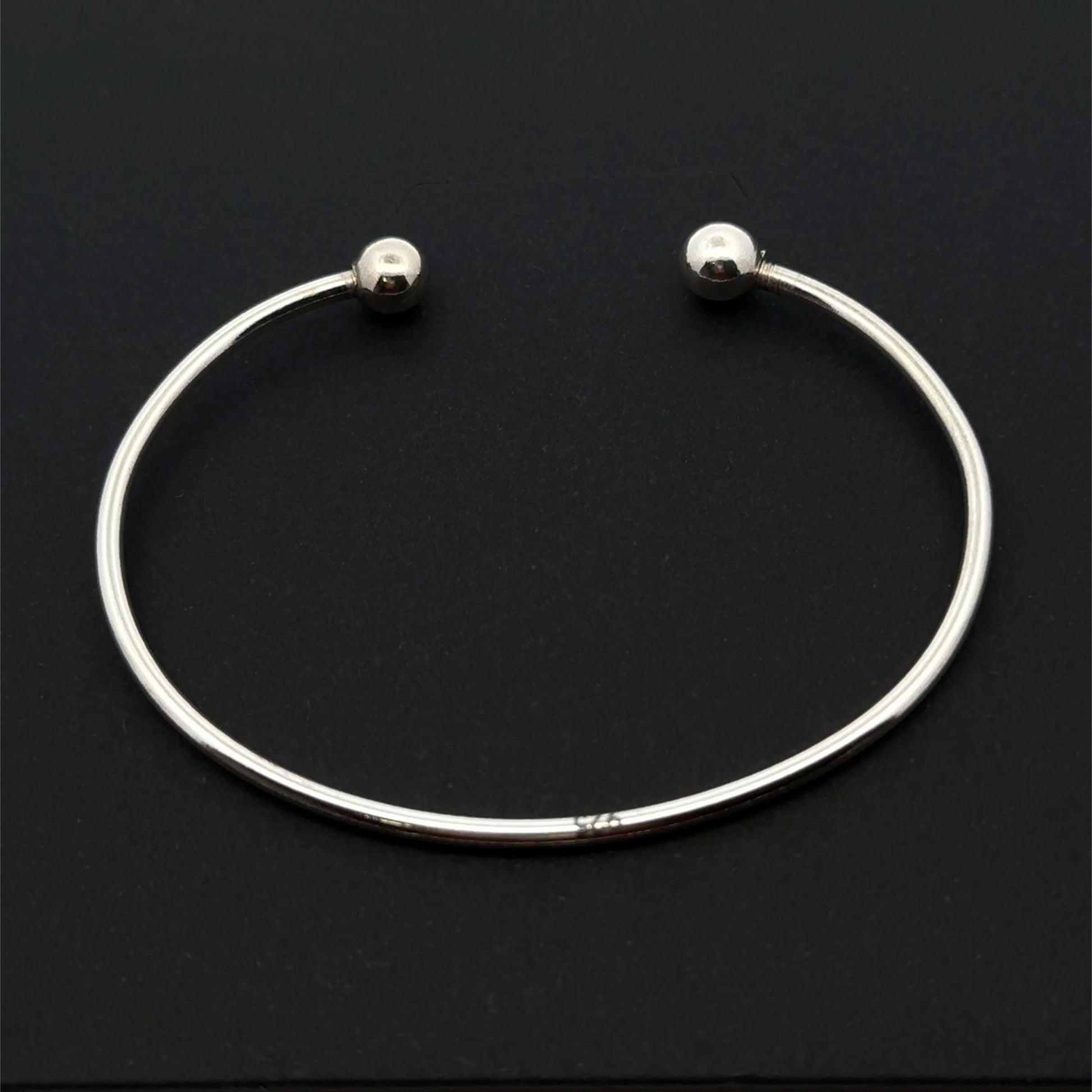 925 Sterling Silver Interchangeable Bangle, Modular Screw-End Cuff Bracelet, Build Your Own Custom Jewelry Base S6" - Rafant
