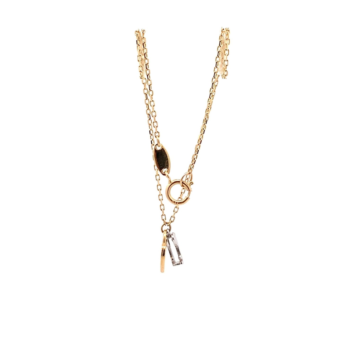 18K Gold Two Tone Gold Bracelet Charms Size 7.5 inches - Rafant