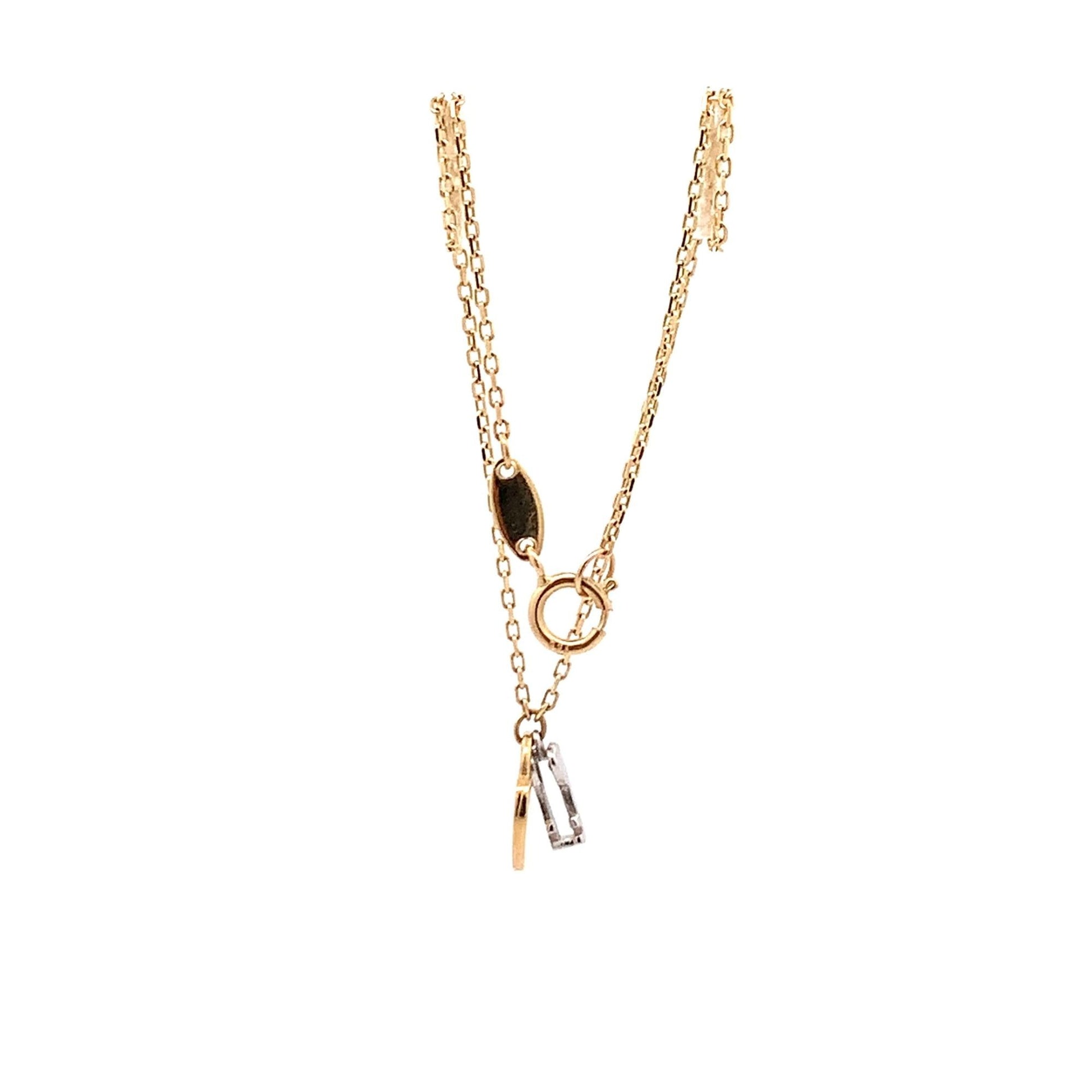 18K Gold Two Tone Gold Bracelet Charms Size 7.5 inches - Rafant