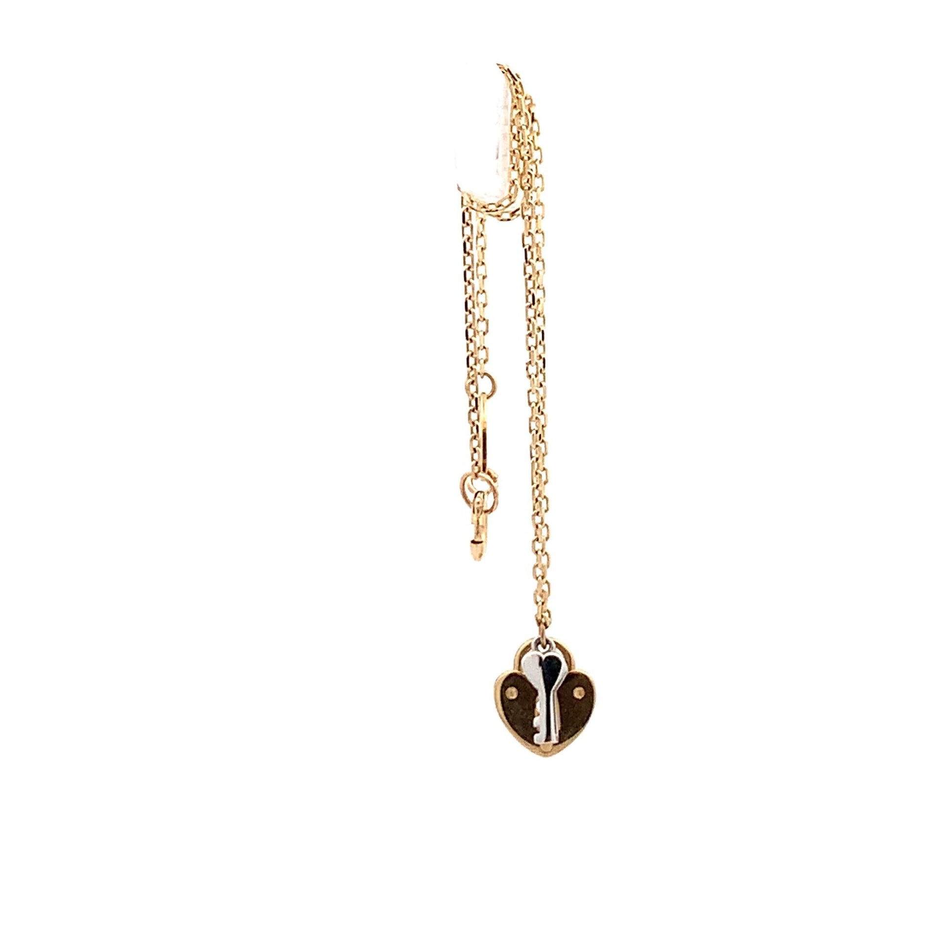 18K Gold Two Tone Gold Bracelet Charms Size 7.5 inches - Rafant